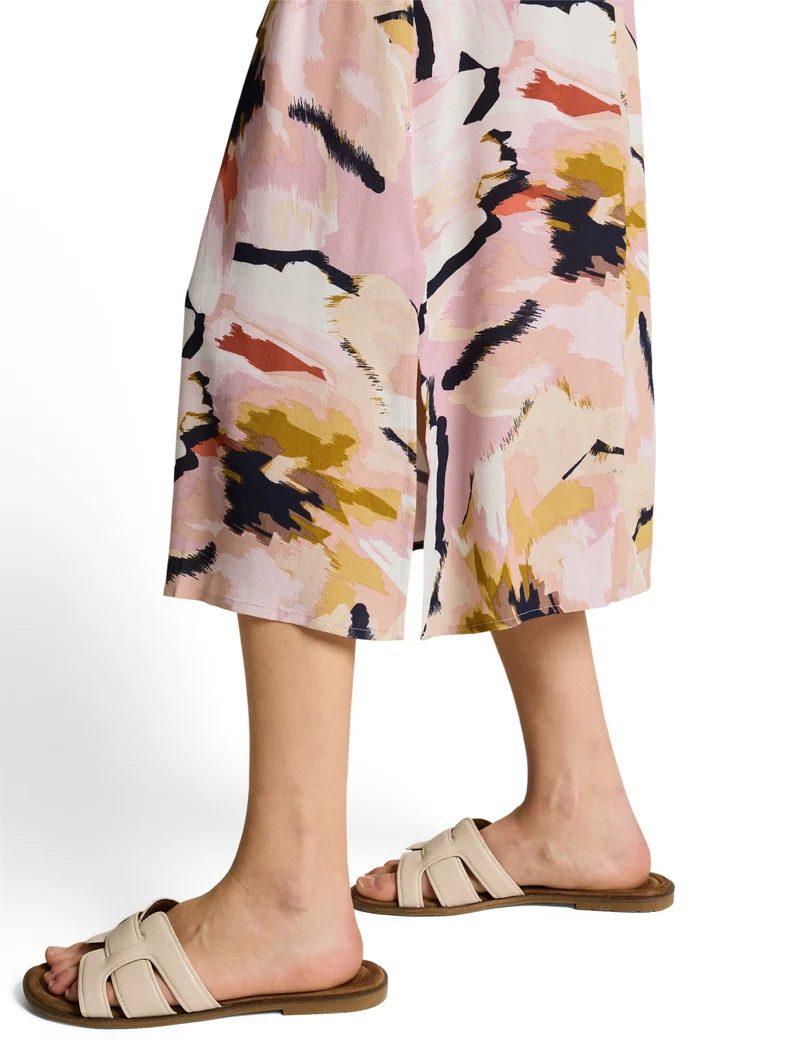 dress feminine printed, big abstract flower print
