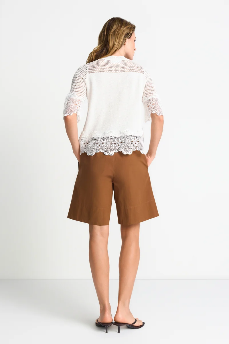 RNK SH SLVS Lace Stitch, pearl white