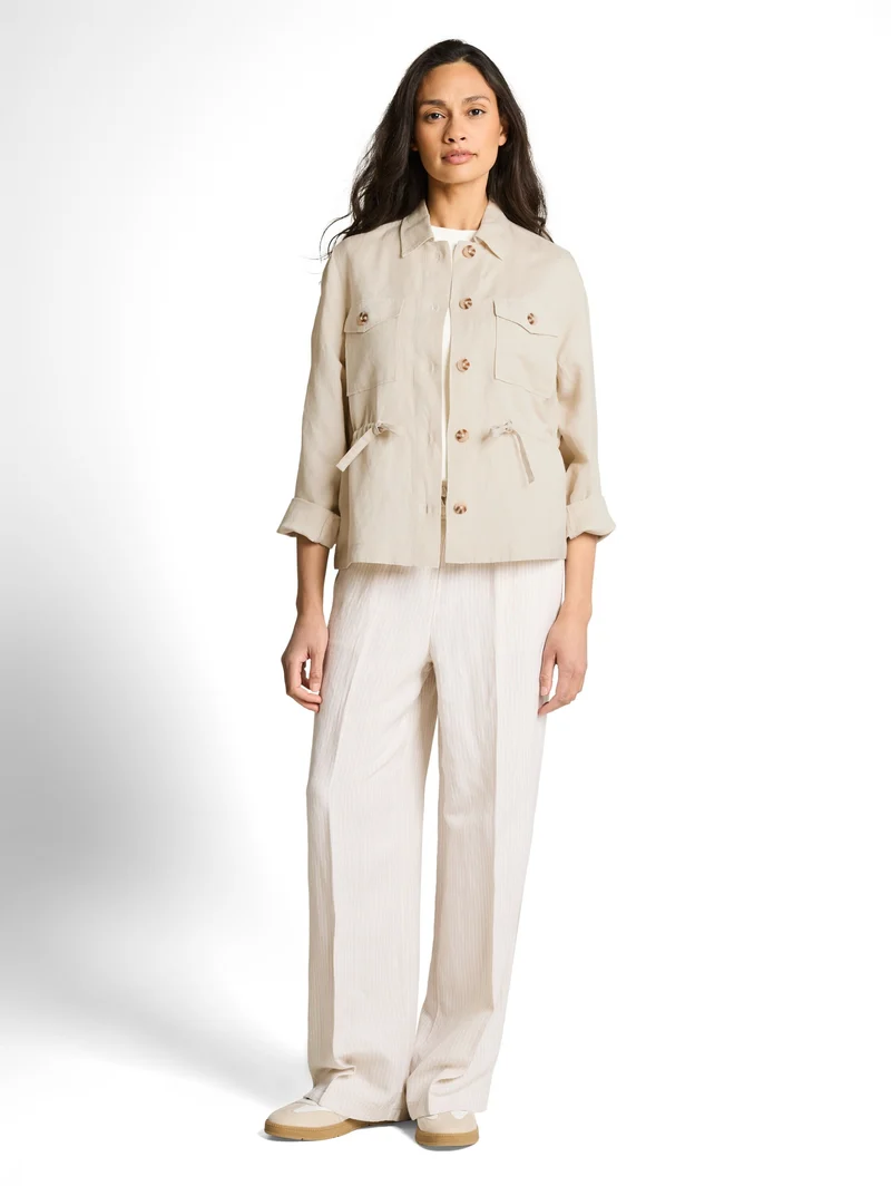 blazer jacket with linen, sand stone beige