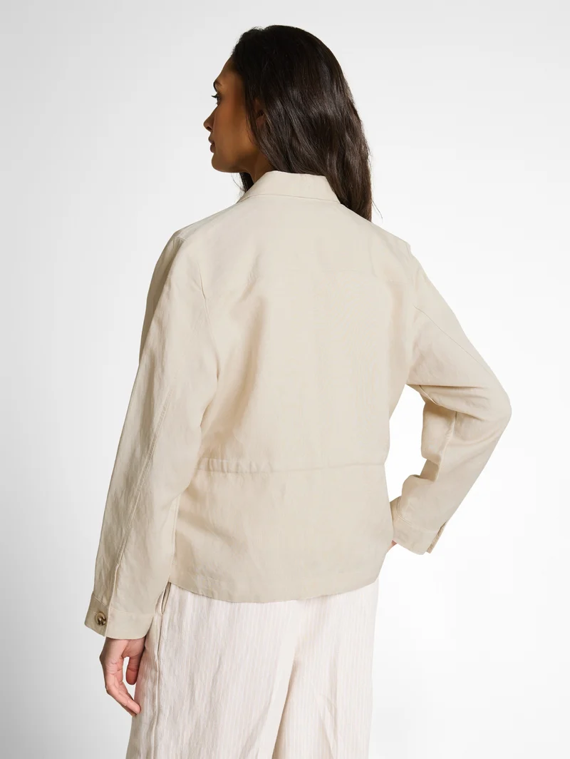 blazer jacket with linen, sand stone beige