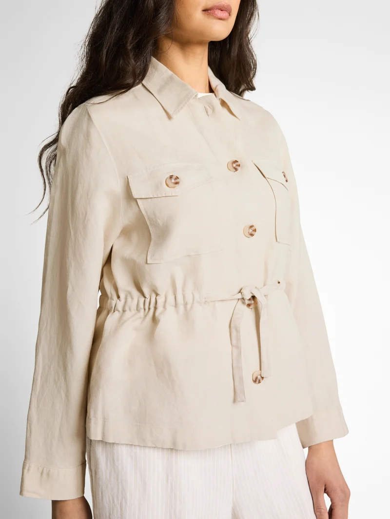 blazer jacket with linen, sand stone beige
