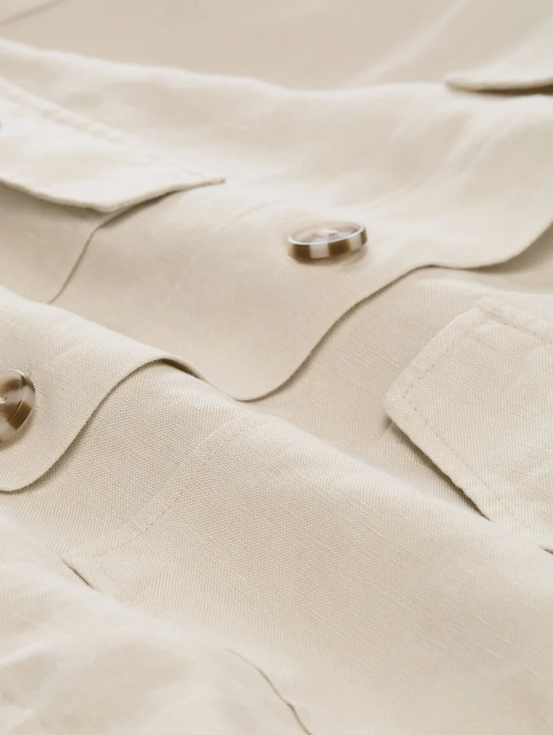 blazer jacket with linen, sand stone beige