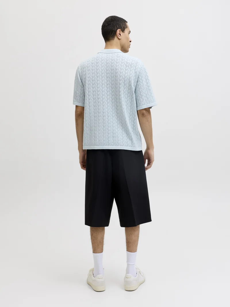 JORTYLER KNIT SS SPLIT NECK POLO SN, Cashmere Blue