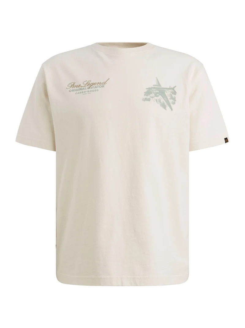 Short sleeve r-neck heavy open end, Egret