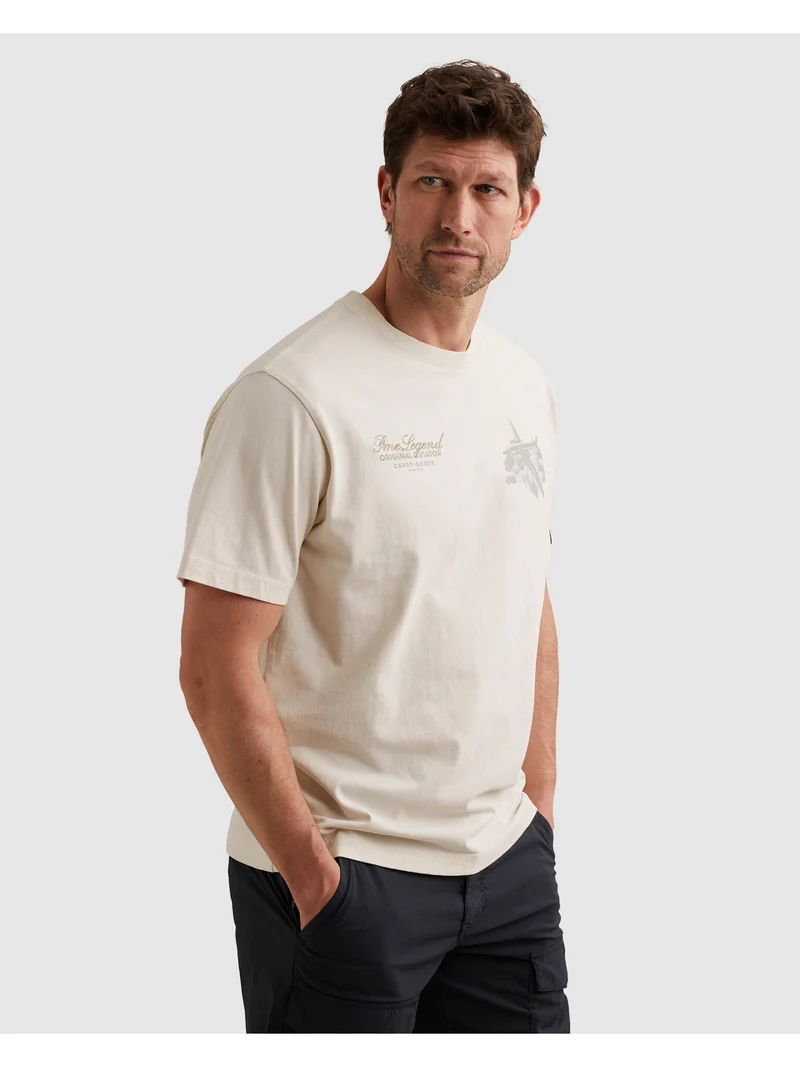 Short sleeve r-neck heavy open end, Egret