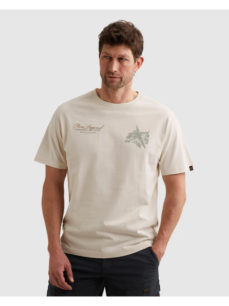 Short sleeve r-neck heavy open end, Egret