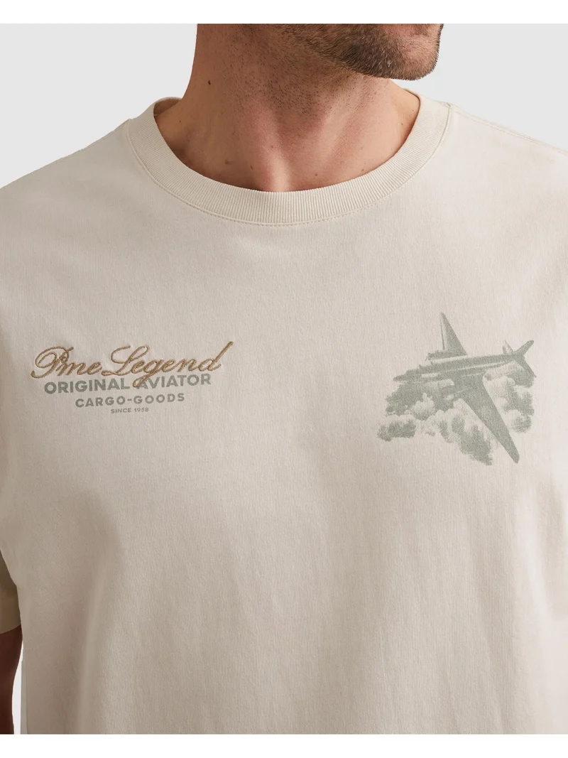 Short sleeve r-neck heavy open end, Egret