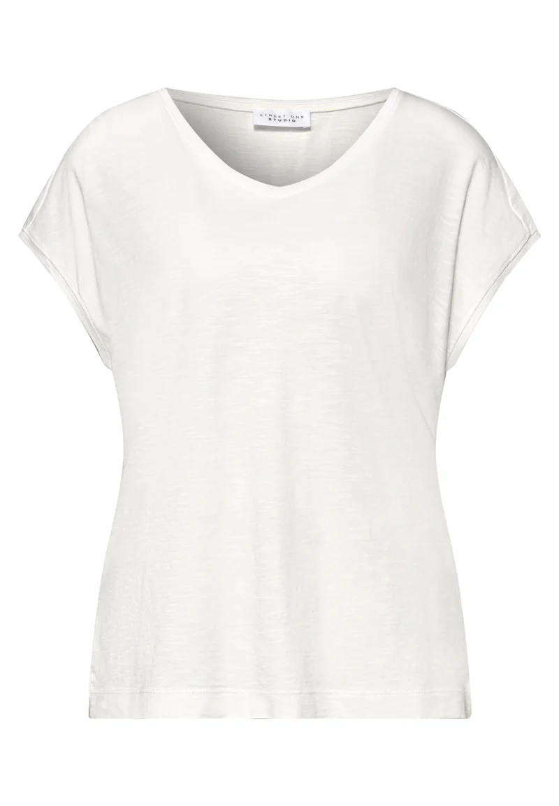 LTD QR_Studio_v-neck jersey sl, off white