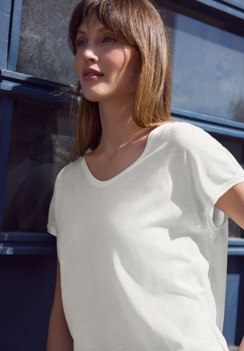 LTD QR_Studio_v-neck jersey sl, off white