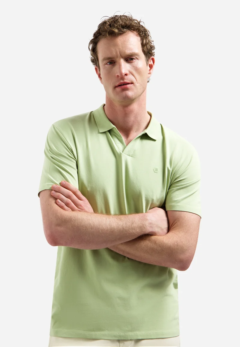 Polo V-Collar Clean, Green
