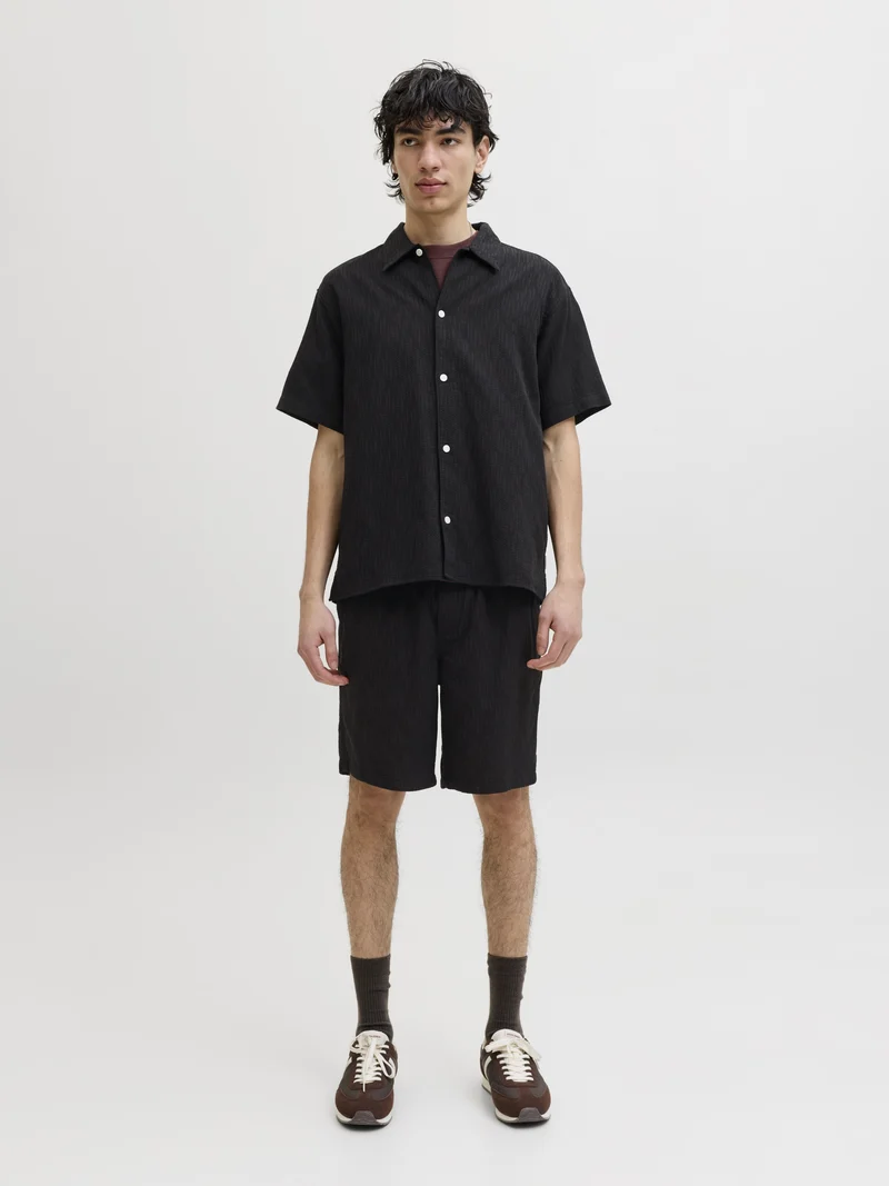 JPSTJAIDEN WAVY JOGGER SHORT REG SN, Black