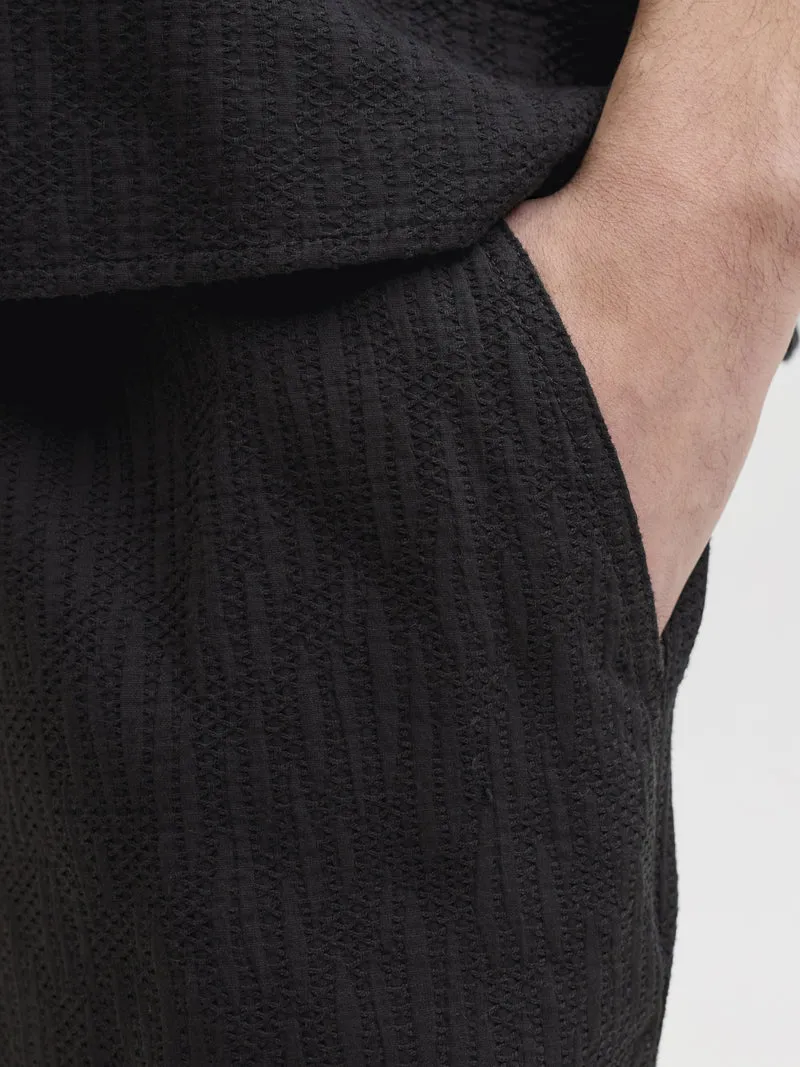 JPSTJAIDEN WAVY JOGGER SHORT REG SN, Black