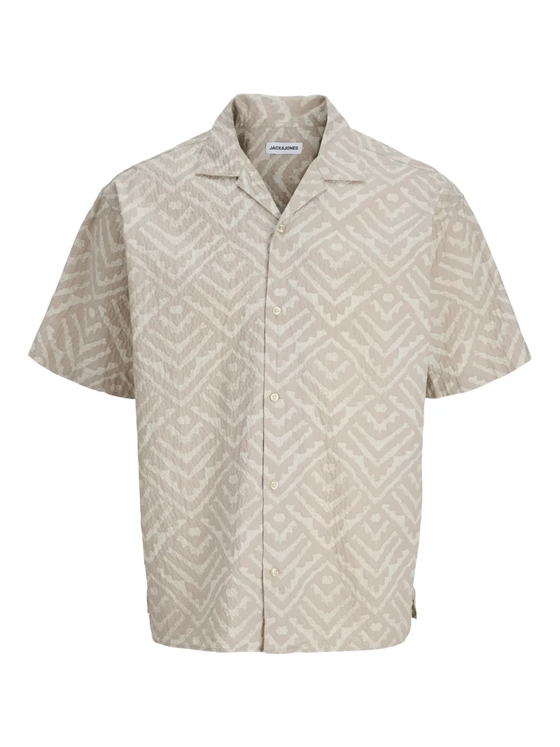 JJMILO SEERSUCKER RESORT SHIRT SS, Moonbeam/AOP
