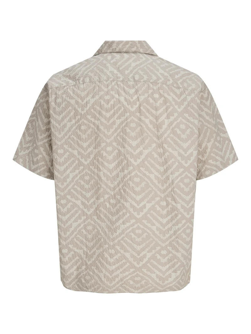 JJMILO SEERSUCKER RESORT SHIRT SS, Moonbeam/AOP