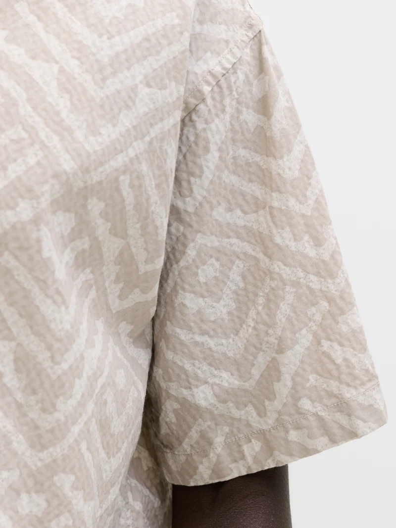 JJMILO SEERSUCKER RESORT SHIRT SS, Moonbeam/AOP