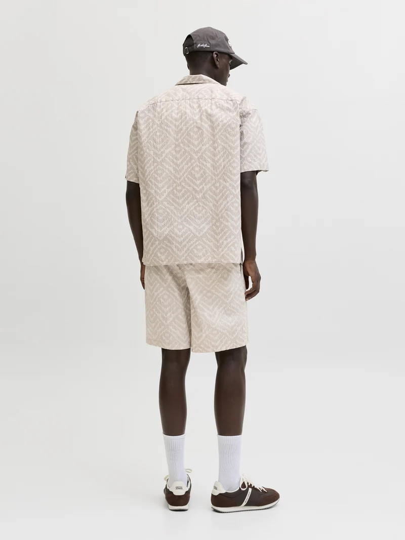 JJMILO SEERSUCKER RESORT SHIRT SS, Moonbeam/AOP