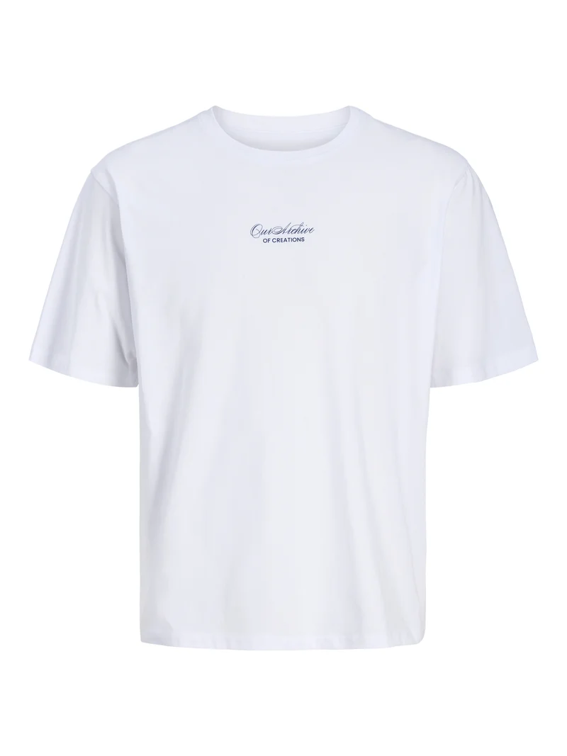 JJART PRINT TEE SS CREW NECK, Bright White