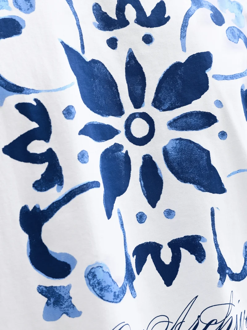 JJART PRINT TEE SS CREW NECK, Bright White