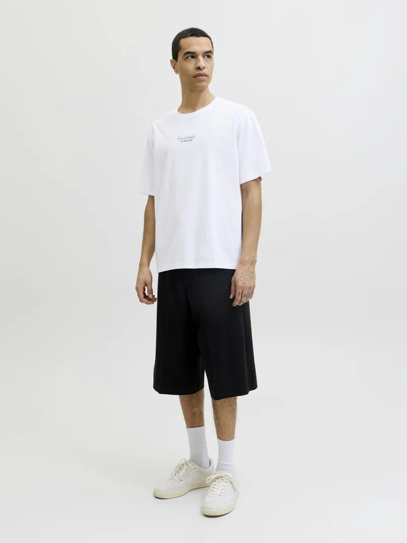 JJART PRINT TEE SS CREW NECK, Bright White