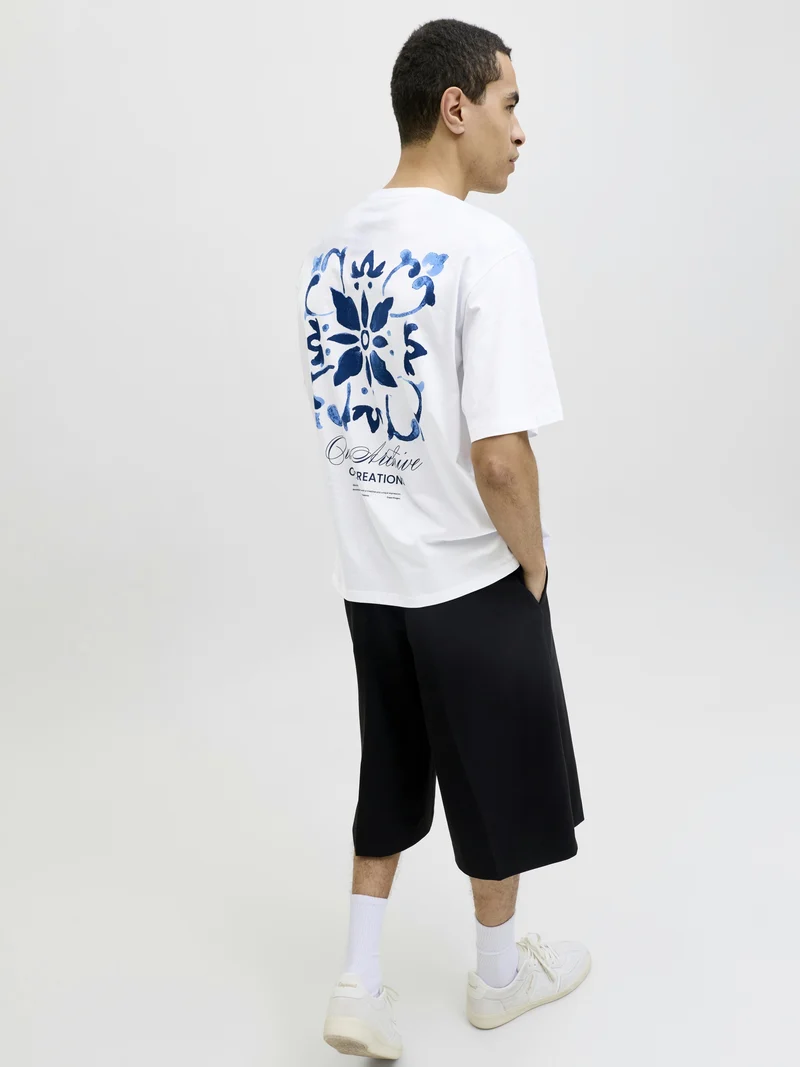 JJART PRINT TEE SS CREW NECK, Bright White