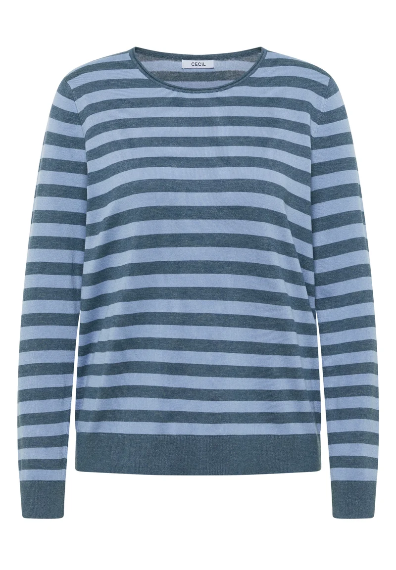 TOS_Striped Roundneck, easy blue