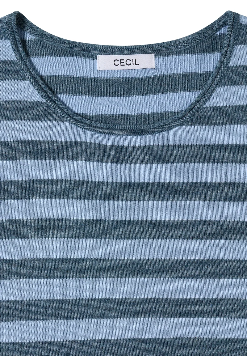 TOS_Striped Roundneck, easy blue