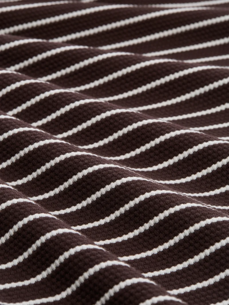 T-shirt hoody stripe structure, java dark brown white stripe