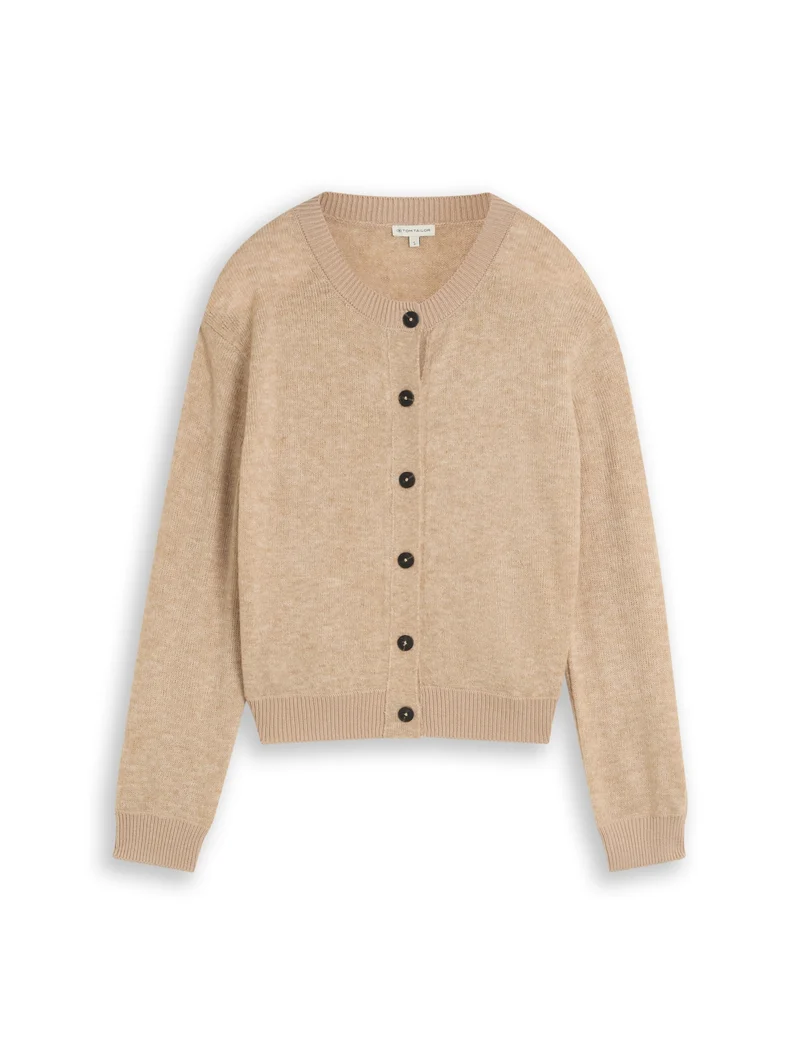 knit cosy cardigan, gravel beige melange