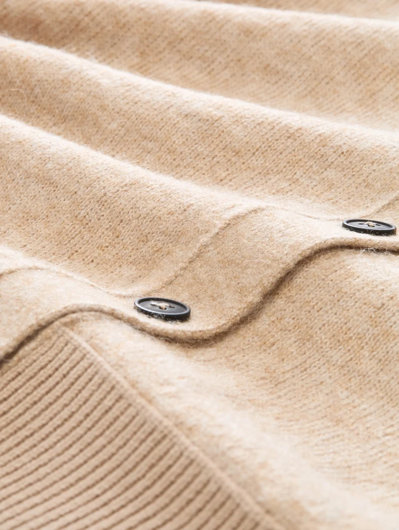 knit cosy cardigan, gravel beige melange