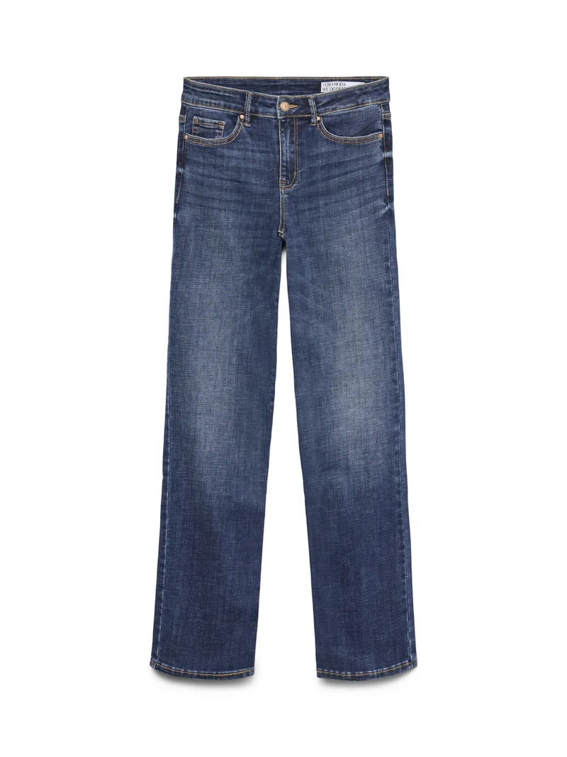 VMFLASH MR STRAIGHT JEANS LI3300 GA, Dark Blue Denim