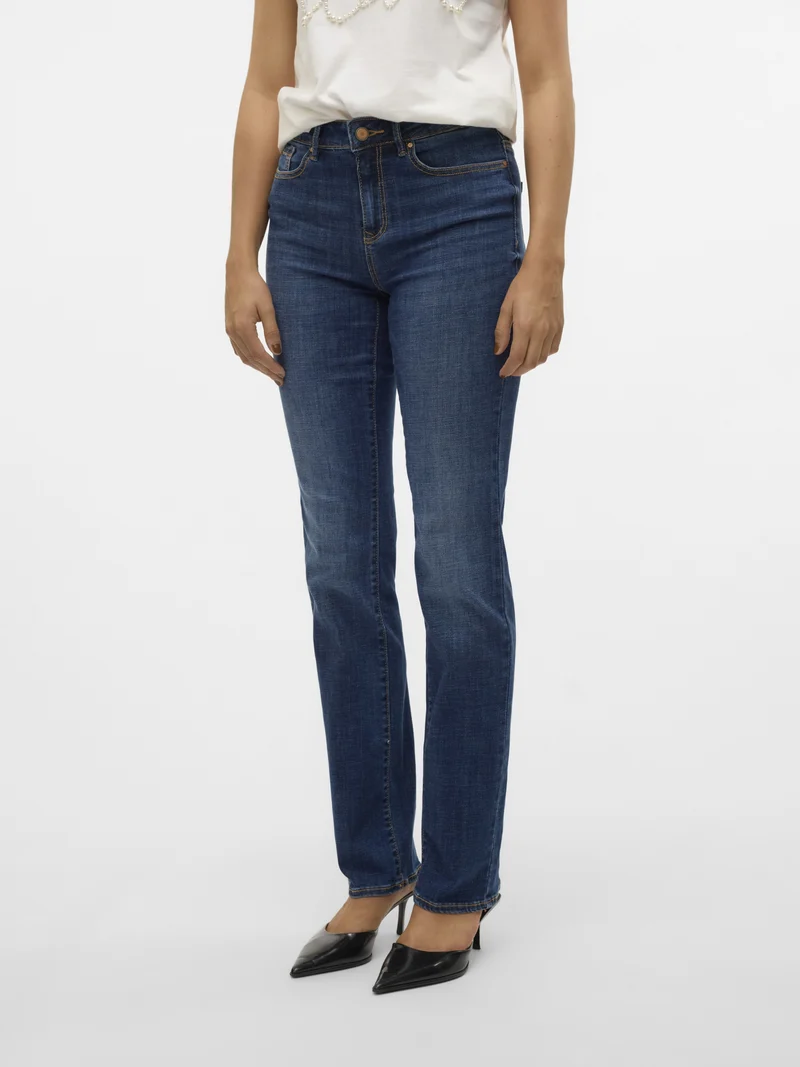 VMFLASH MR STRAIGHT JEANS LI3300 GA, Dark Blue Denim