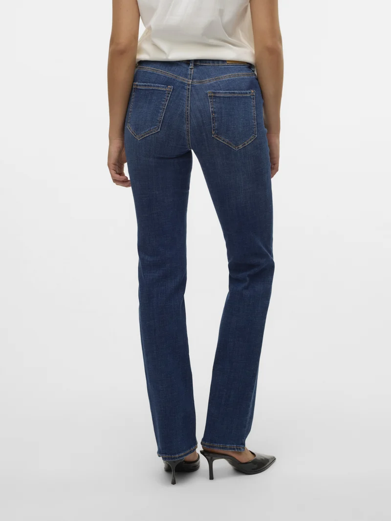 VMFLASH MR STRAIGHT JEANS LI3300 GA, Dark Blue Denim