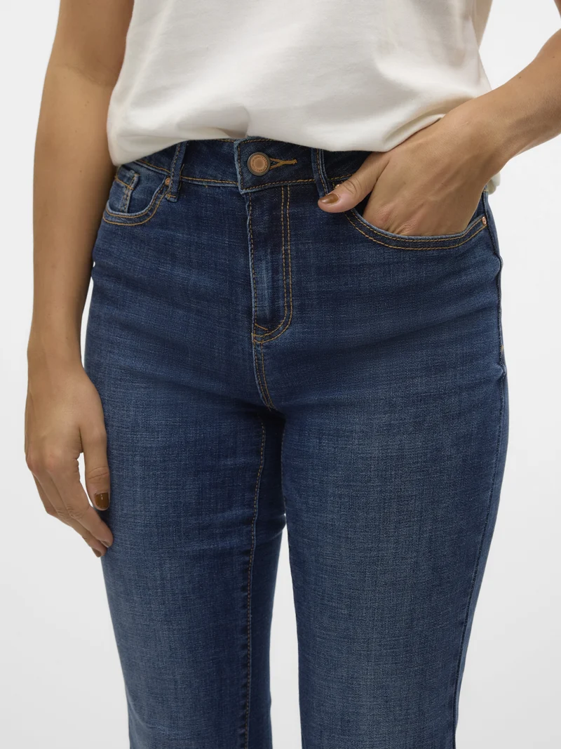 VMFLASH MR STRAIGHT JEANS LI3300 GA, Dark Blue Denim