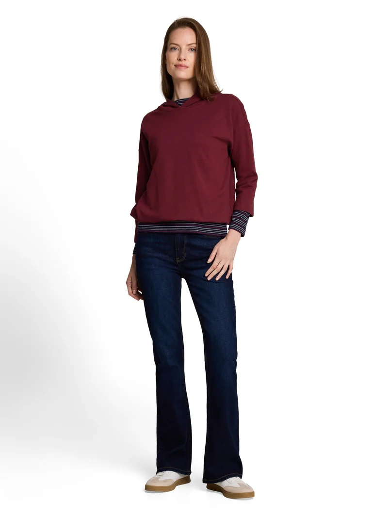 T-shirt hoody stripe structure, Preppy Plum