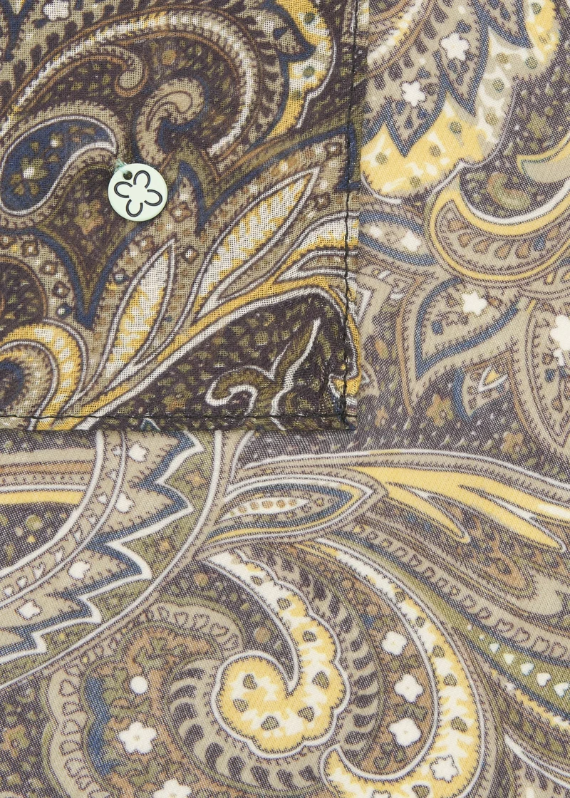 PRINTED SCARF RECYCLED POLYESTER PAISLEY grün-55X180CM, grün
