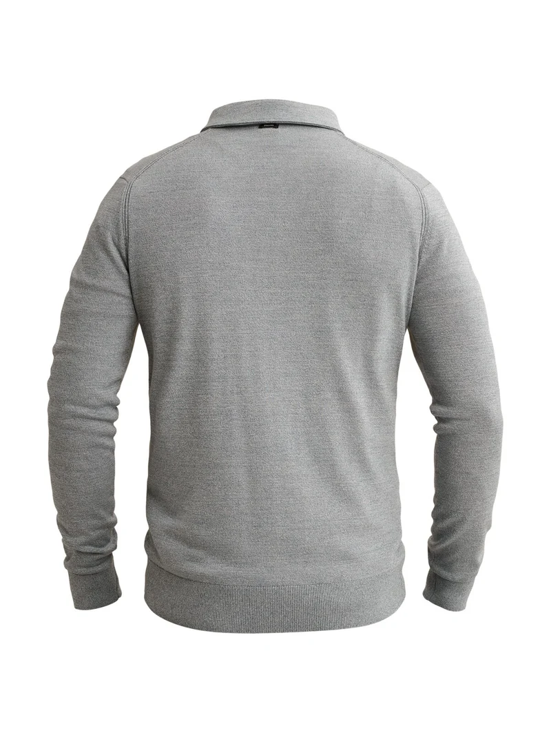 Long sleeve polo cotton modal moul, China Blue