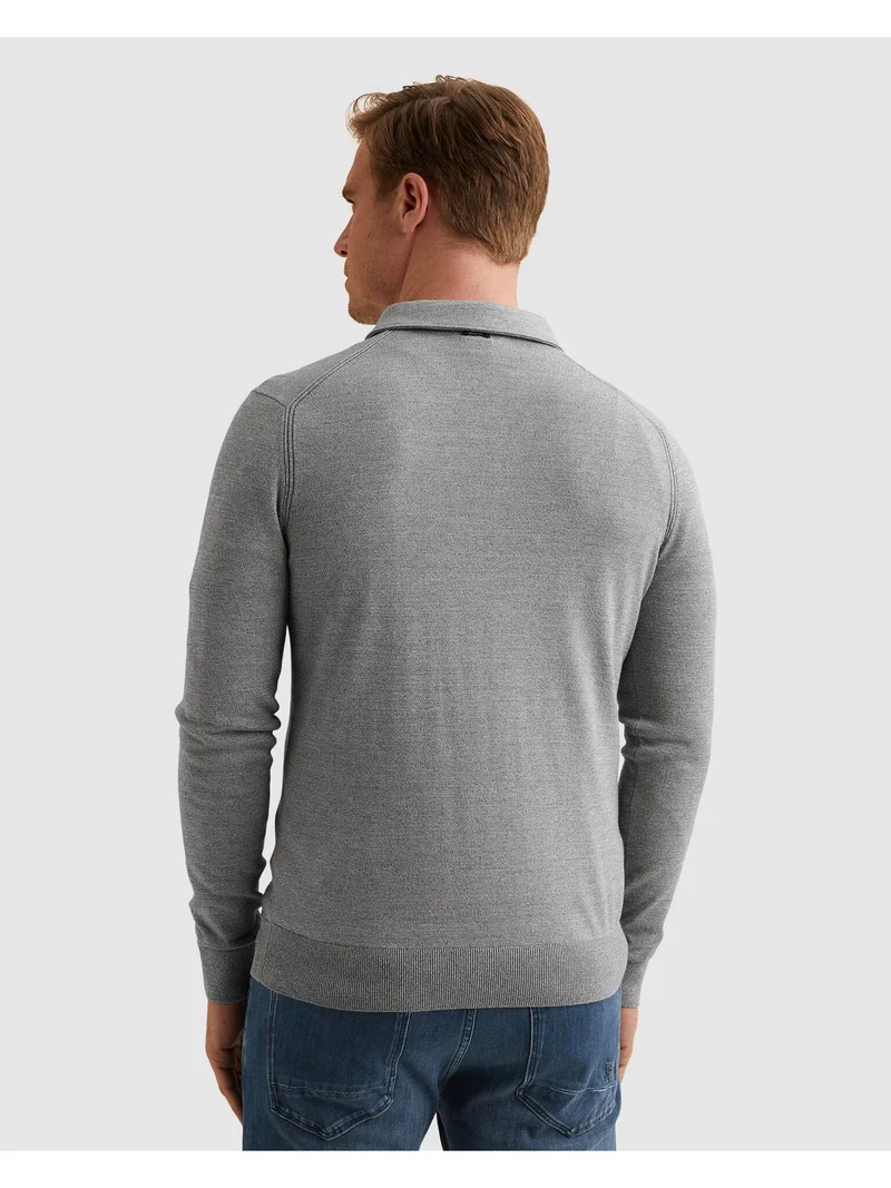 Long sleeve polo cotton modal moul, China Blue
