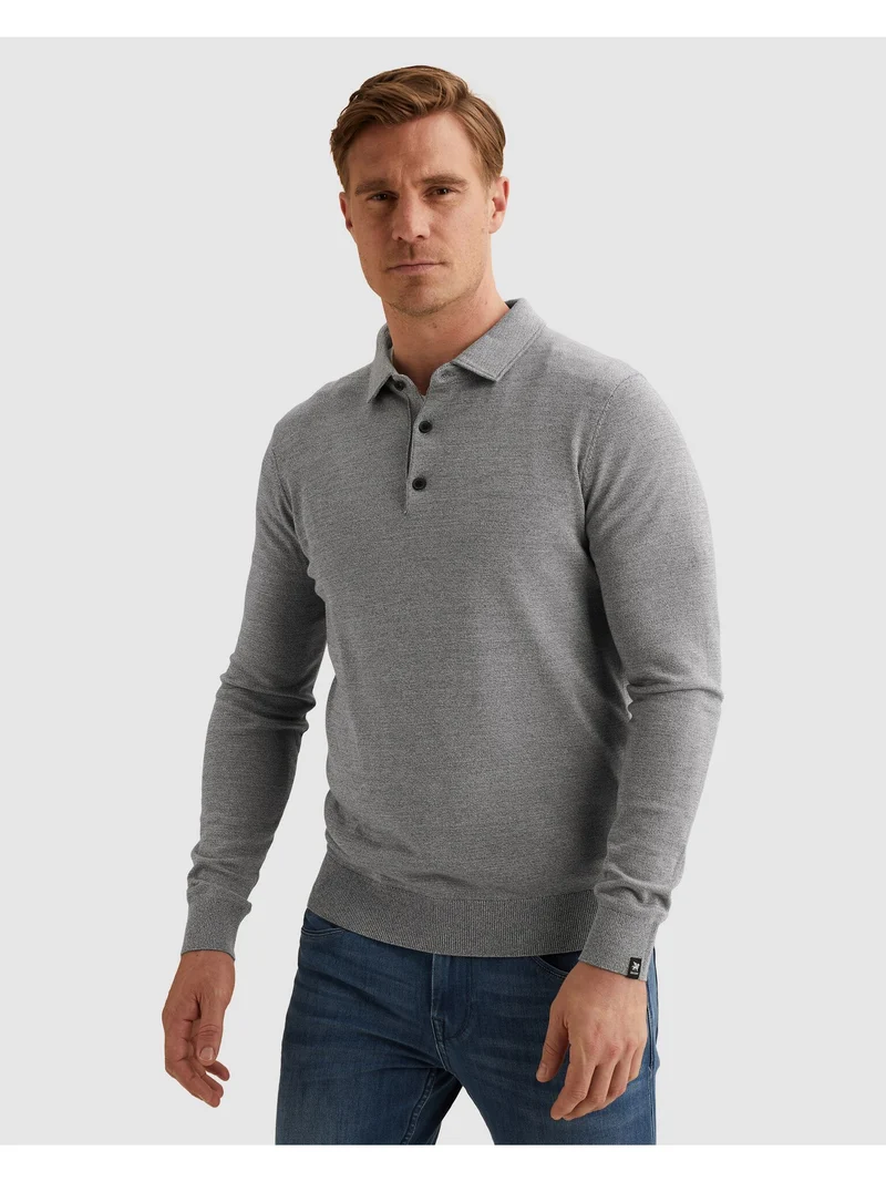Long sleeve polo cotton modal moul, China Blue