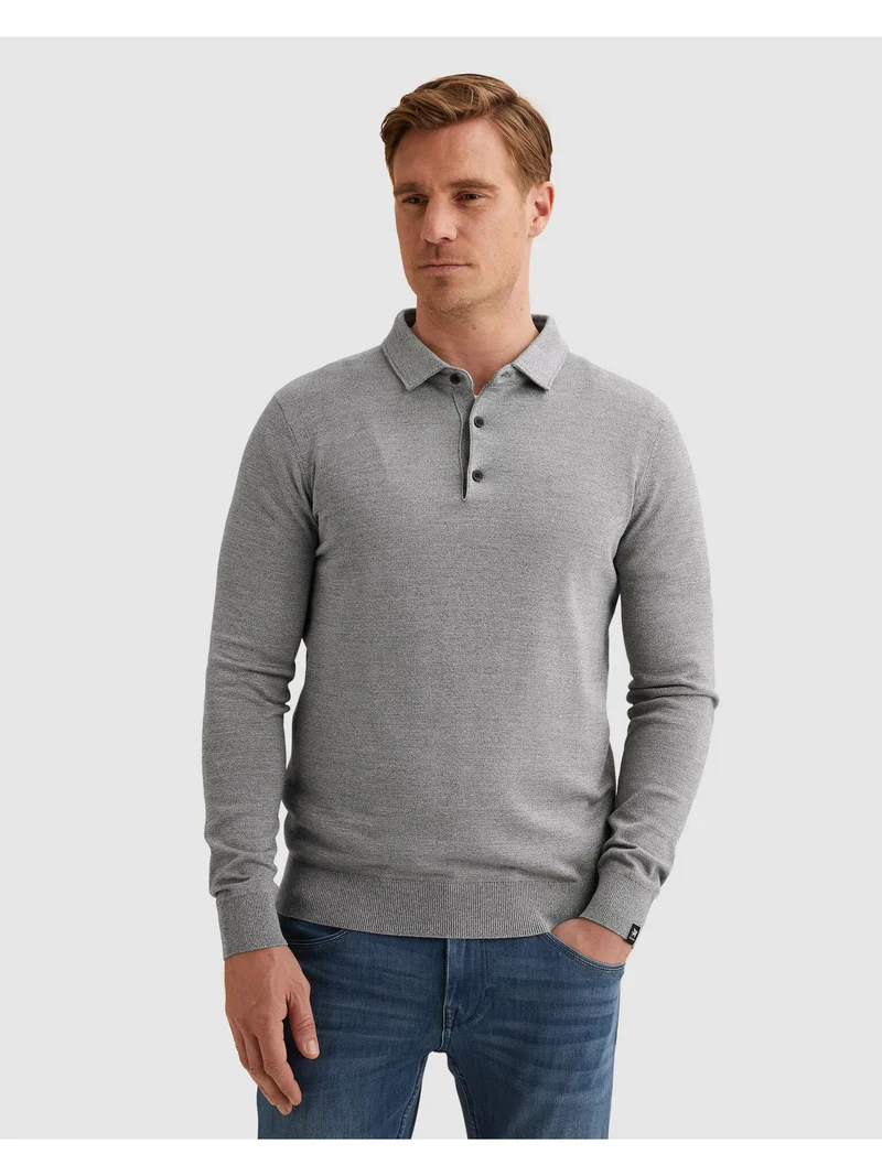 Long sleeve polo cotton modal moul, China Blue