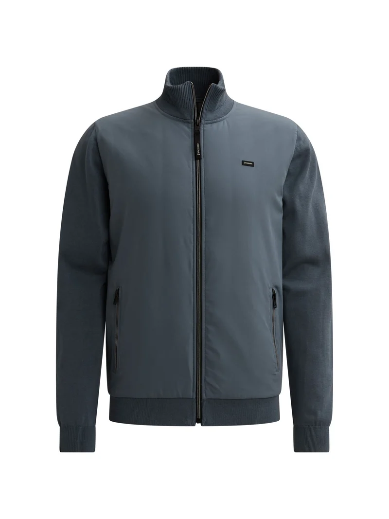 Zip jacket cotton modal, China Blue