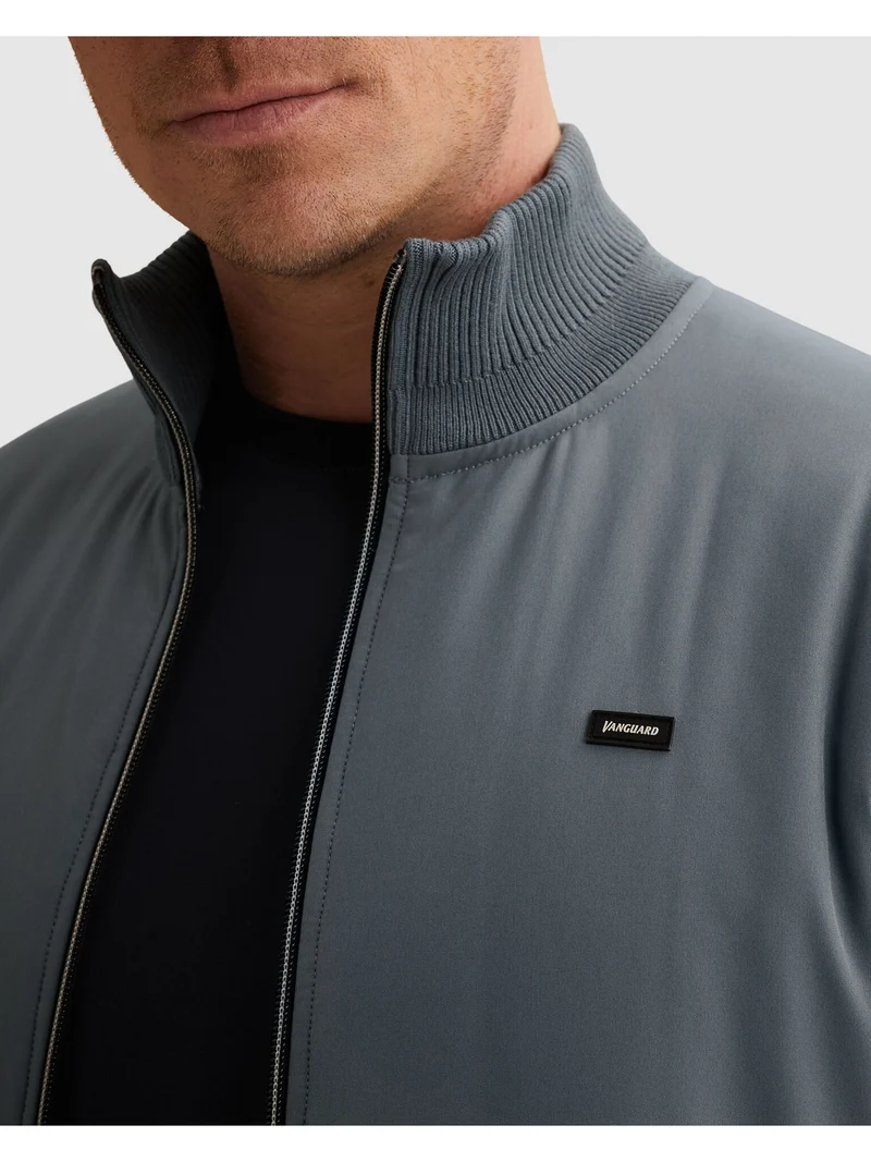 Zip jacket cotton modal, China Blue