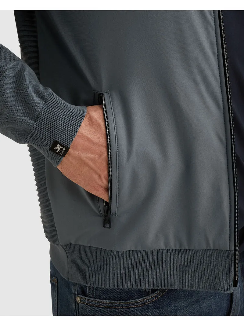 Zip jacket cotton modal, China Blue