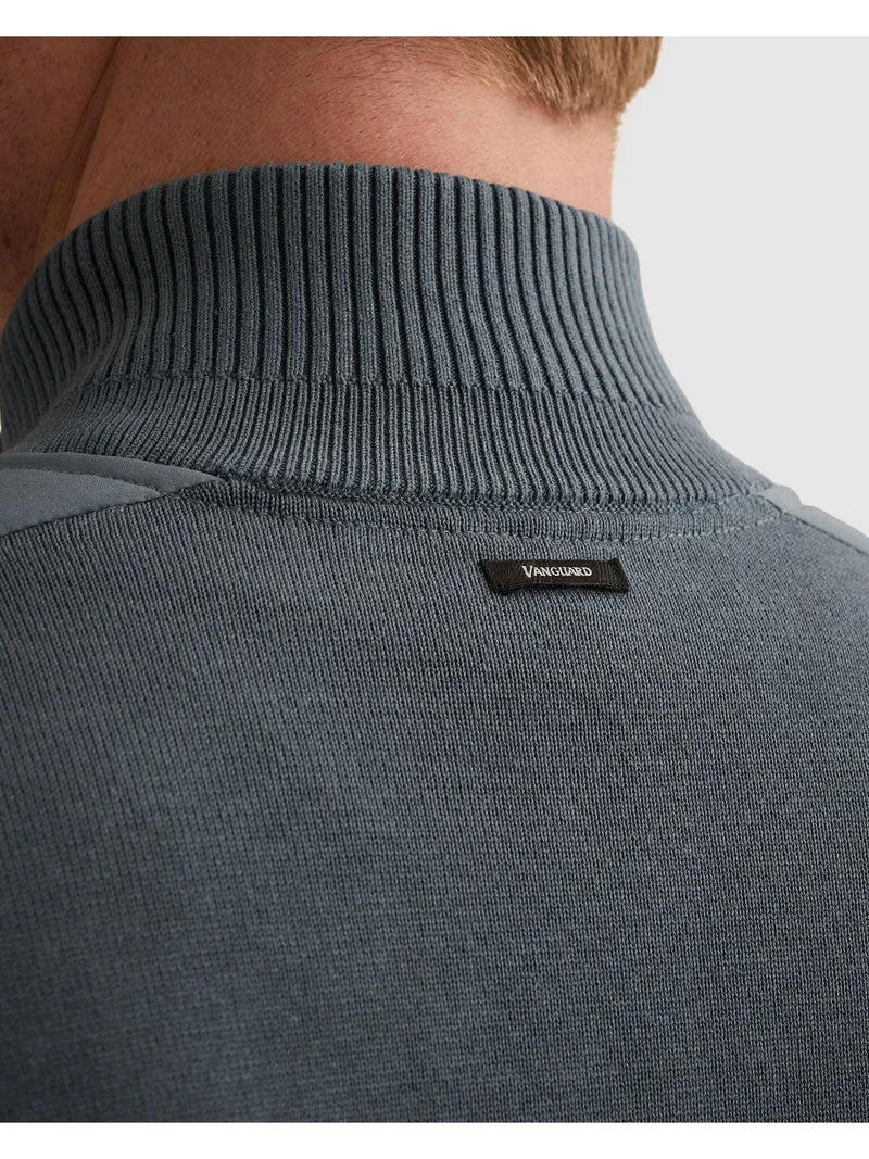 Zip jacket cotton modal, China Blue