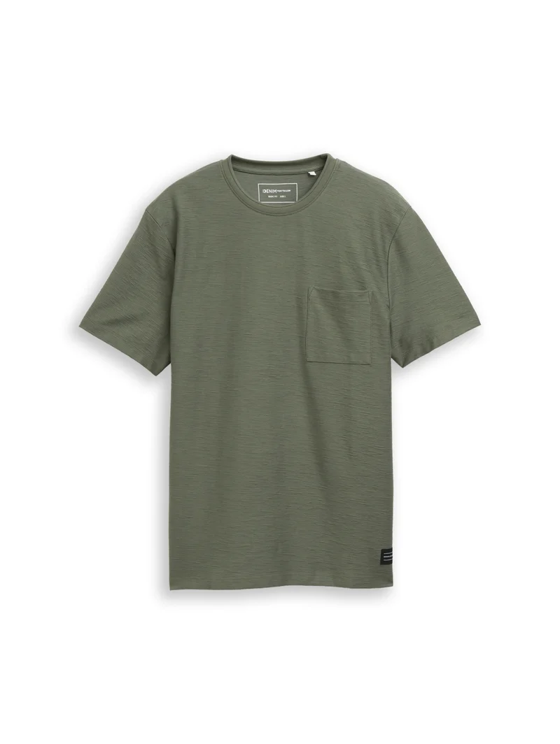 structured t-shirt with pocket, urban olive green