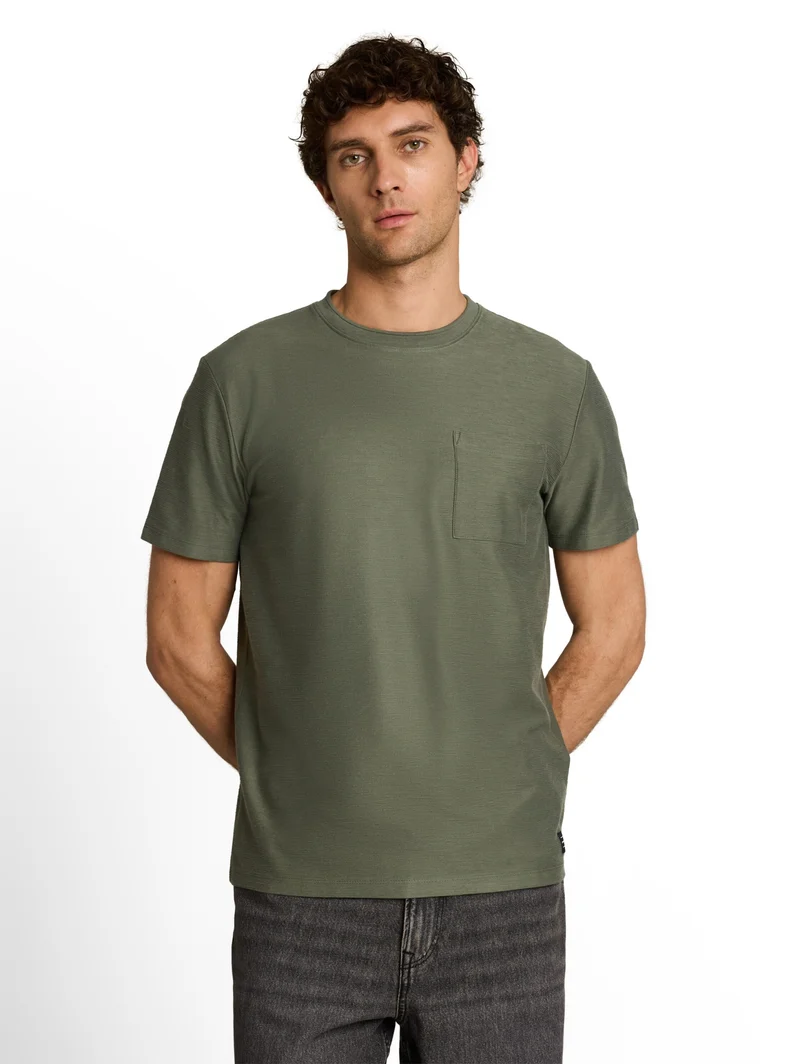structured t-shirt with pocket, urban olive green