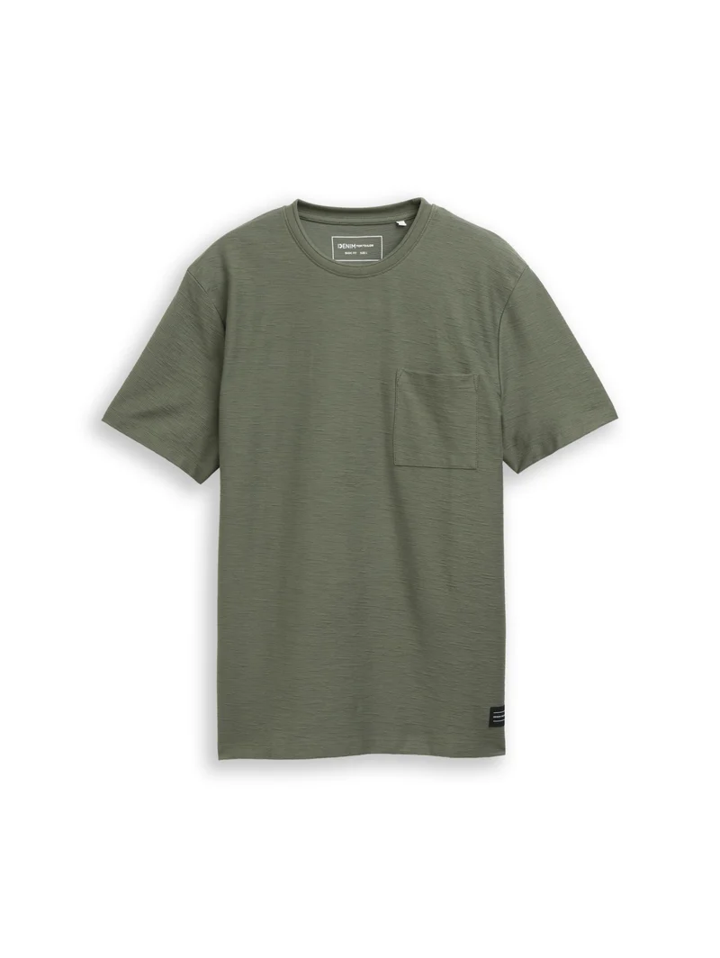 structured t-shirt with pocket, urban olive green