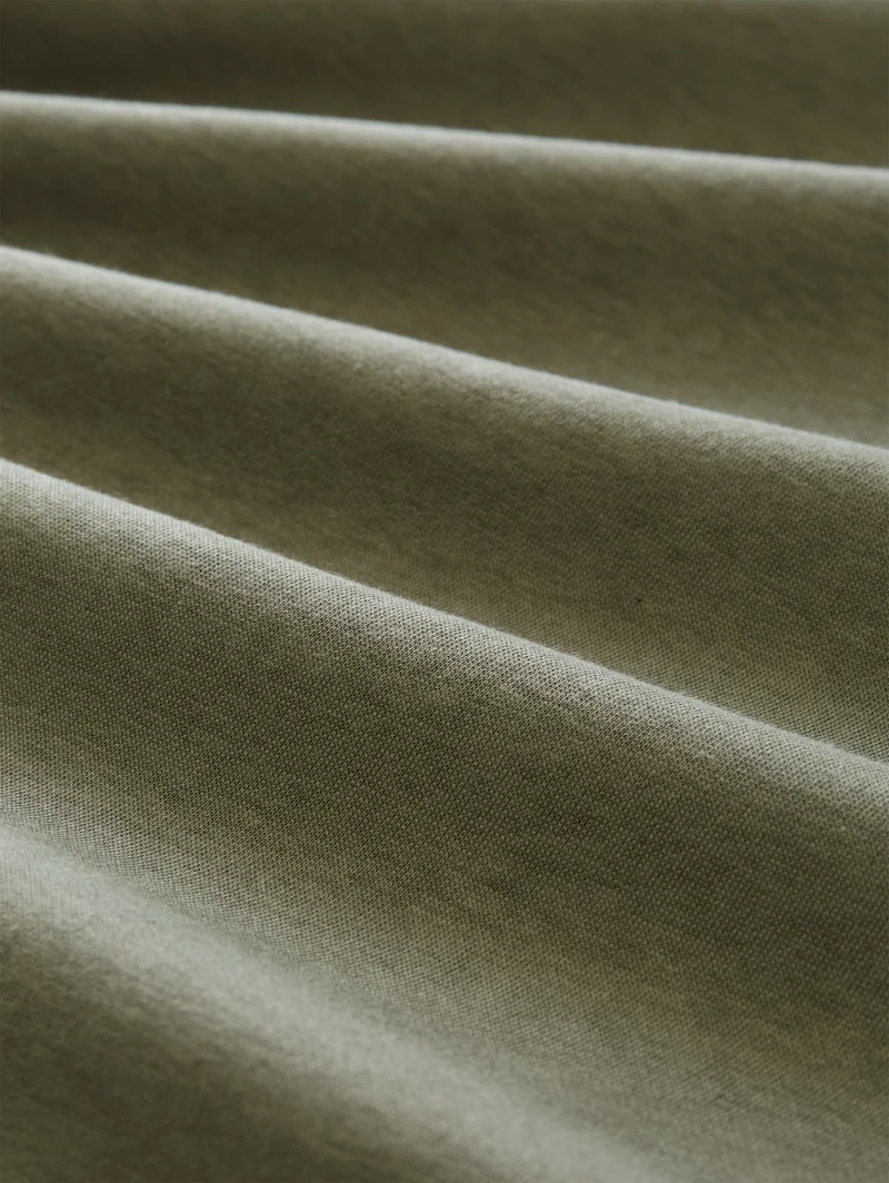 solid crew neck sweatshirt, urban olive green