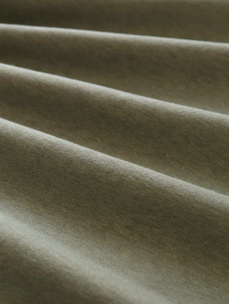solid crew neck sweatshirt, urban olive green