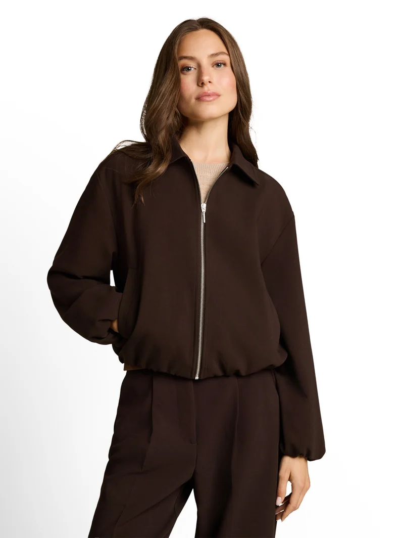 blazer blouson jacket, java dark brown