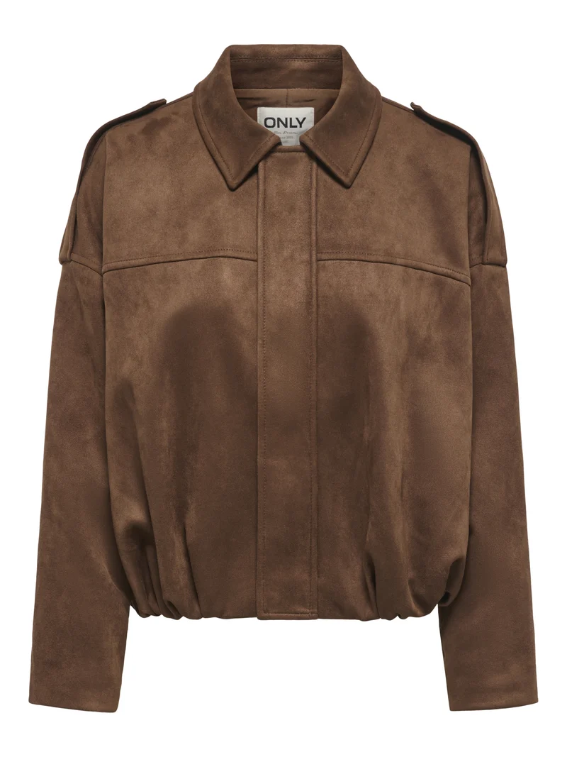ONLMOON-STINA FAUX SUEDE BOMBER PNT, Soft Silt